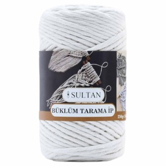 Büklüm Makrome Tarama İpi 00 Açık Krem ( 250 Gr ) - Sultan