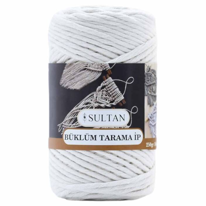 Büklüm Makrome Tarama İpi 00 Açık Krem ( 250 Gr ) - 1