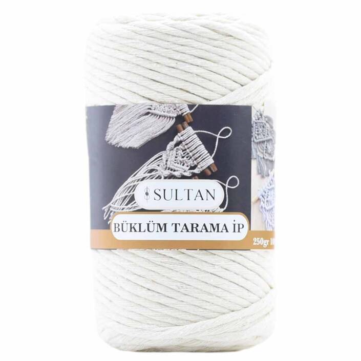 Büklüm Makrome Tarama İpi 01 Ekru ( 250 Gr ) - 1
