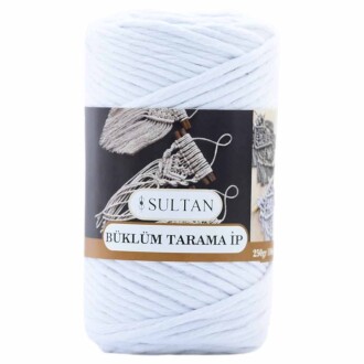 Büklüm Makrome Tarama İpi 02 Beyaz ( 250 Gr ) - Sultan