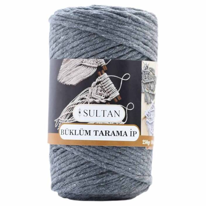 Büklüm Makrome Tarama İpi 06 Koyu Gri ( 250 Gr ) - 1