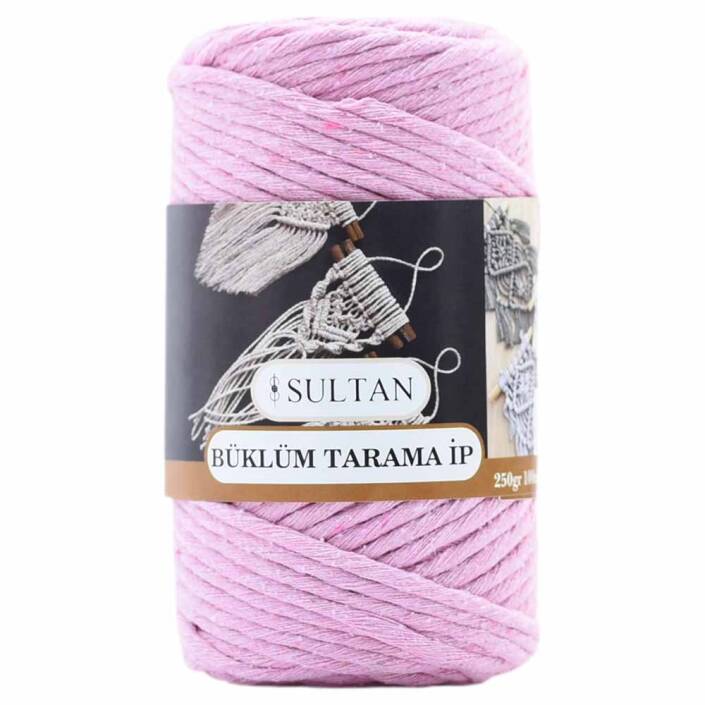 Büklüm Makrome Tarama İpi 08 Şeker Pembe ( 250 Gr ) - 1
