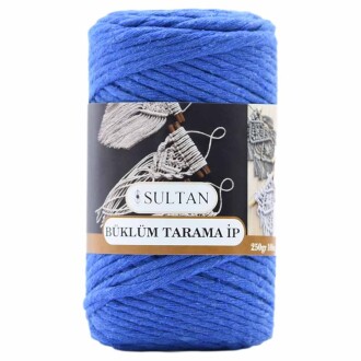 Büklüm Makrome Tarama İpi 16 Saks Mavisi ( 250 Gr ) - Sultan