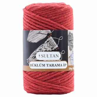 Büklüm Makrome Tarama İpi 25 Kırmızı ( 250 Gr ) - Sultan