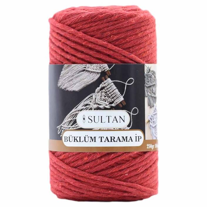 Büklüm Makrome Tarama İpi 25 Kırmızı ( 250 Gr ) - 1