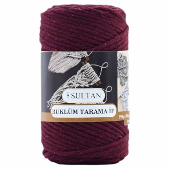 Büklüm Makrome Tarama İpi 26 Bordo ( 250 Gr ) - Sultan
