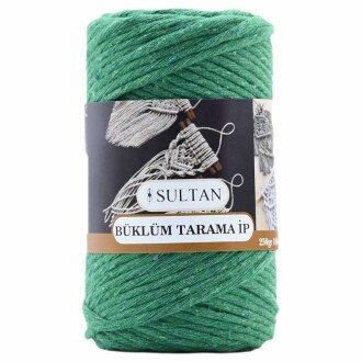 Büklüm Makrome Tarama İpi 28 Benetten Yeşil ( 250 Gr ) - Sultan