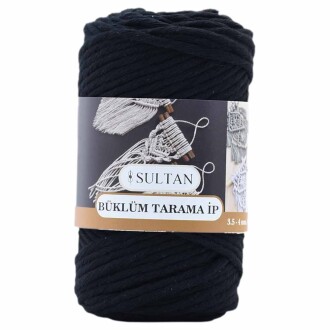 Büklüm Makrome Tarama İpi 32 Siyah ( 250 Gr ) - Sultan