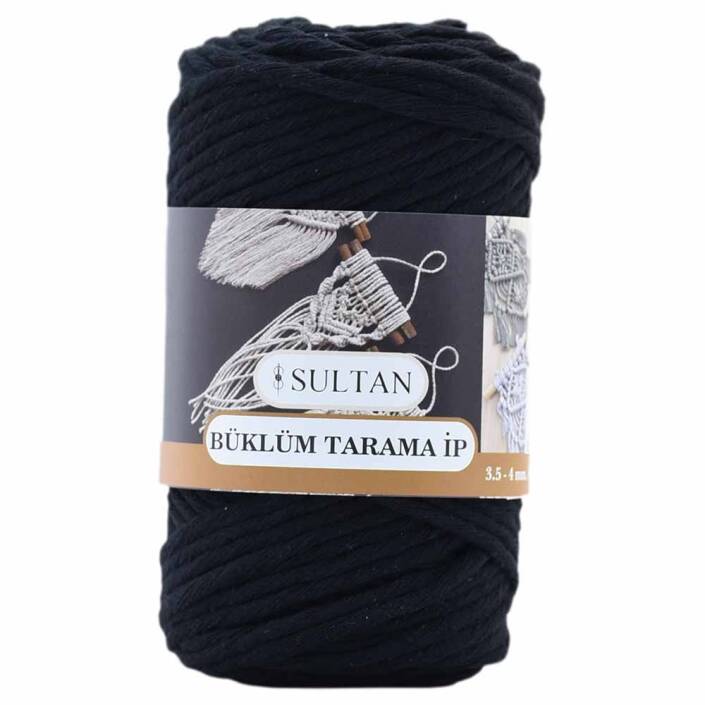 Büklüm Makrome Tarama İpi 32 Siyah ( 250 Gr ) - 1