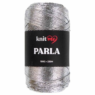 Knit Me Parla Simli İp ( 100 Gram ) Gümüş - Knit Me