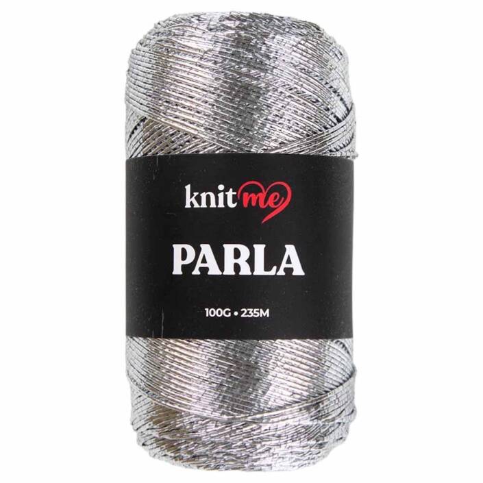 Knit Me Parla Simli İp ( 100 Gram ) Gümüş - 1