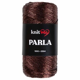 Knit Me Parla Simli İp ( 100 Gram ) Kahverengi - Knit Me