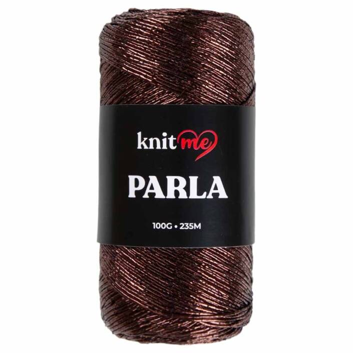 Knit Me Parla Simli İp ( 100 Gram ) Kahverengi - 1