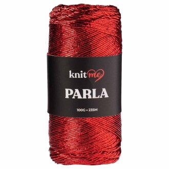 Knit Me Parla Simli İp ( 100 Gram ) Kırmızı - Knit Me
