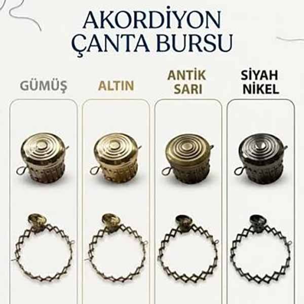 Metal Akordiyon Çanta Bursu ( 1 Adet ) - 6