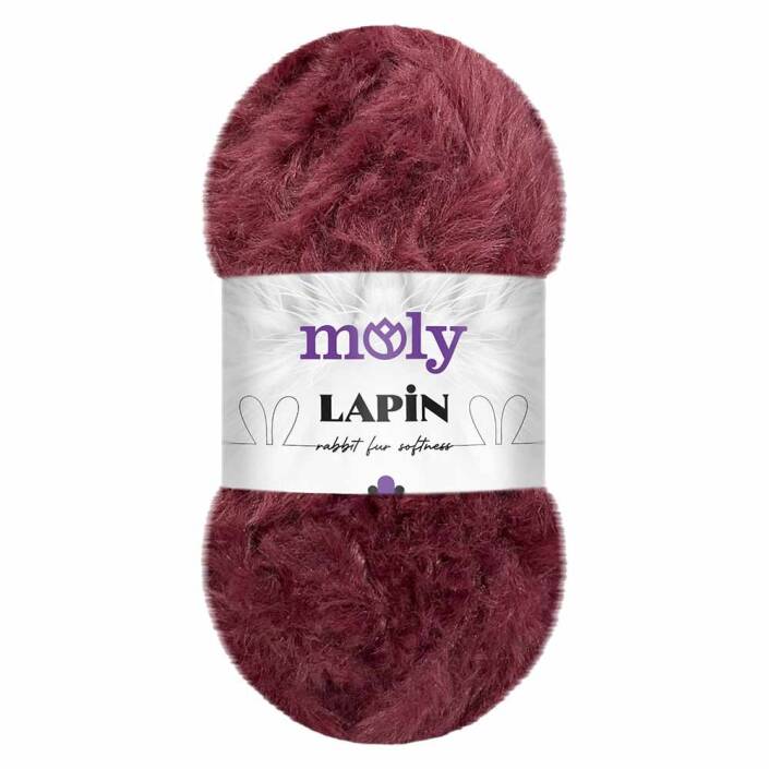 Moly Lapin Tavşan Tüyü Örgü İpi S6 Bordo ( 100 Gram ) - 1