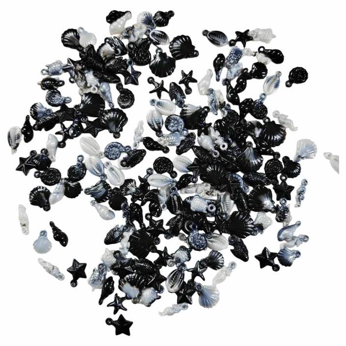 MR15 Deniz Figürlü Boncuk Siyah Ebruli ( 100 Gram ) - 1