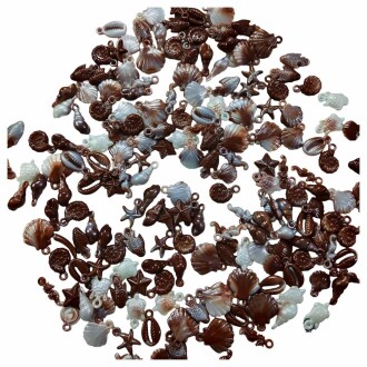 MR15 Deniz Figürlü Boncuk Taba Ebruli ( 100 Gram ) - Orivyum
