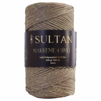 NO:4 Simli Polyester Makrome İpi ( 200 Gr ) 2200 Kahve - Sultan