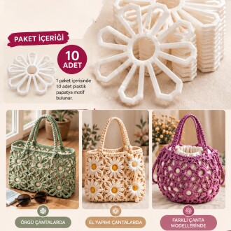 Plastik Papatya Motif Model 1 ( 10 Adet ) - 2